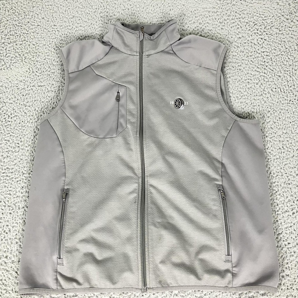 RLX Ralph Lauren Vest Mens XL Gray Softshell Zip Golf Windbreaker Performance